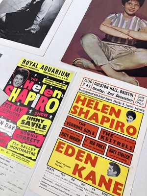 Lot 110 - HELEN SHAPIRO - CONCERT POSTER / HANDBILLS AND TICKET.