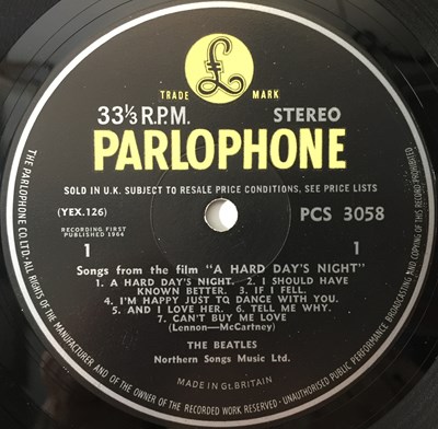 Lot 17 - THE BEATLES - A HARD DAY'S NIGHT LP (ORIGINAL UK STEREO COPY - PCS 3058)