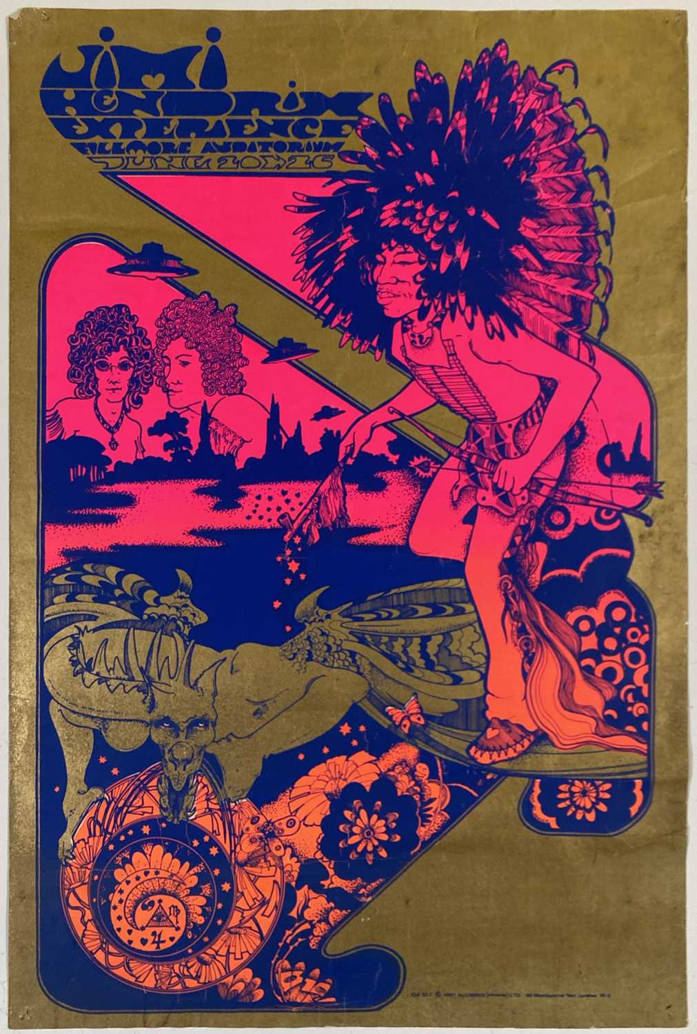 Lot 233 - JIMI HENDRIX - ORIGINAL OSIRIS FILLMORE POSTER.