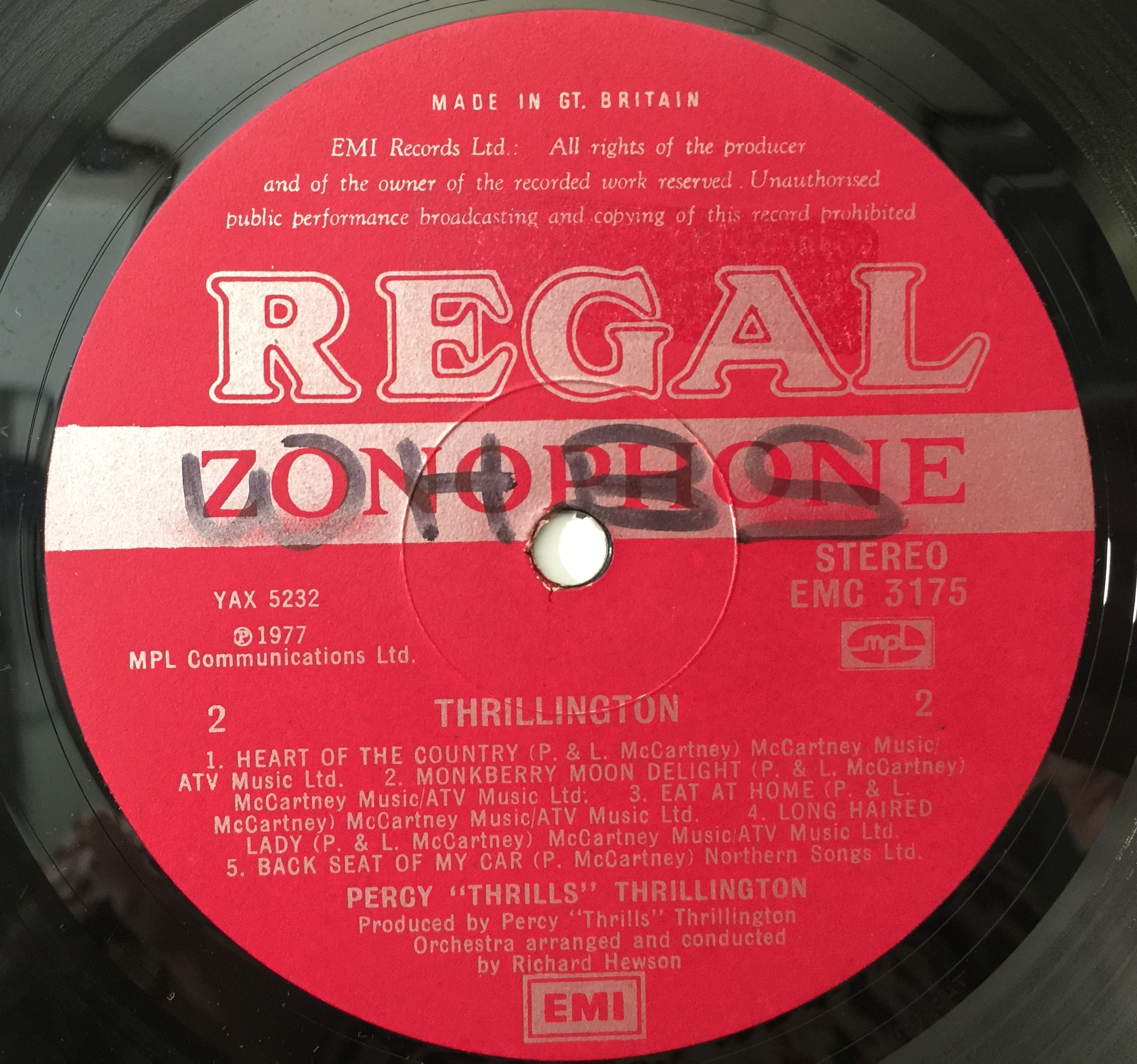 Paul McCartney☆Thrillington UK Regal Zon 洋楽