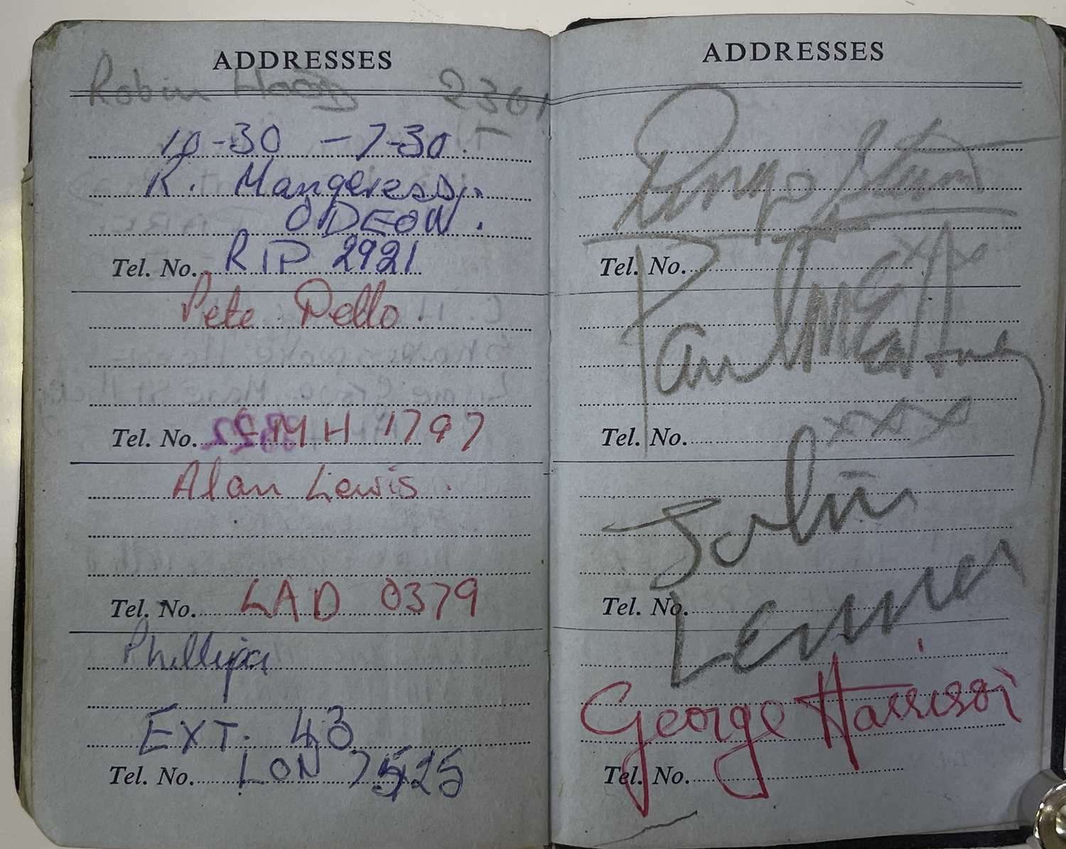 Lot 258 - THE BEATLES - A FULL SET OF SIGNATURES IN A 1963 DIARY.