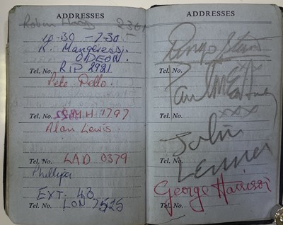 Lot 258 - THE BEATLES - A FULL SET OF SIGNATURES IN A 1963 DIARY.