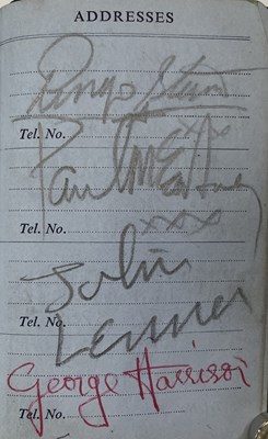 Lot 258 - THE BEATLES - A FULL SET OF SIGNATURES IN A 1963 DIARY.