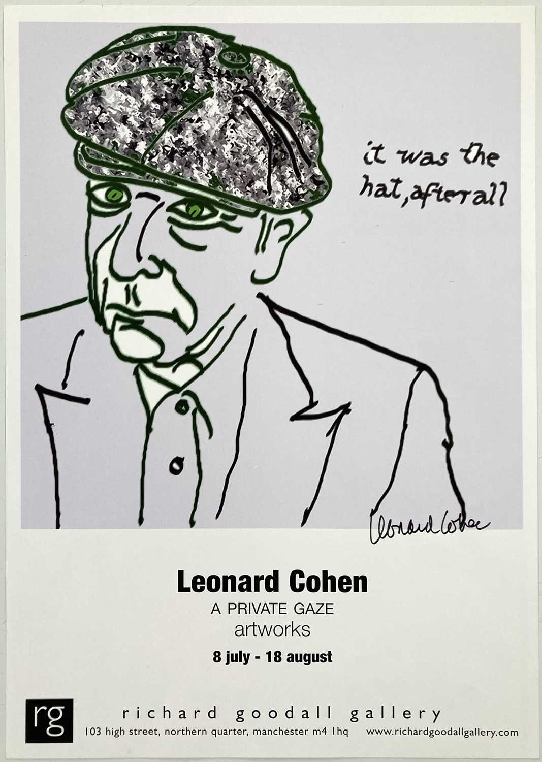 Lot 306 - LEONARD COHEN - A SIGNED EXHIBITION POSTER.