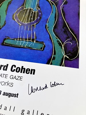 Lot 328 - LEONARD COHEN - A SIGNED EXHIBITION POSTER.