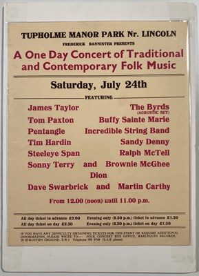 Lot 294 - ORIGINAL 1971 TUPHOLME MANOR FOLK FESTIVAL HANDBILL.