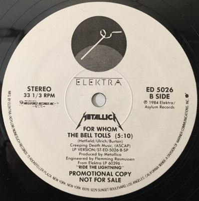 Lot 209 - METALLICA - FOR WHOM THE BELLS TOLLS 12" (US PROMO - ELEKTRA ED 5026)