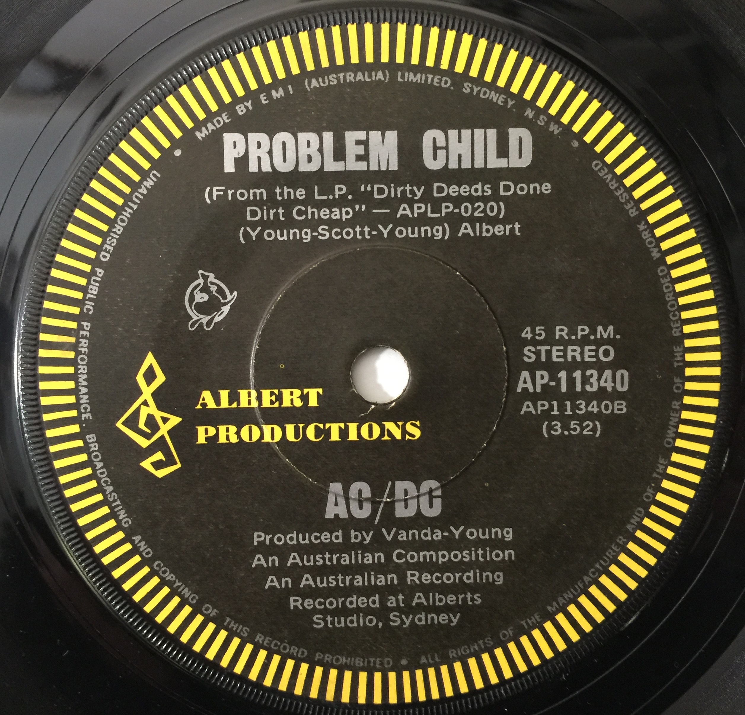 Lot 303 - AC/DC - LOVE AT FIRST FEEL/ PROBLEM CHILD 7