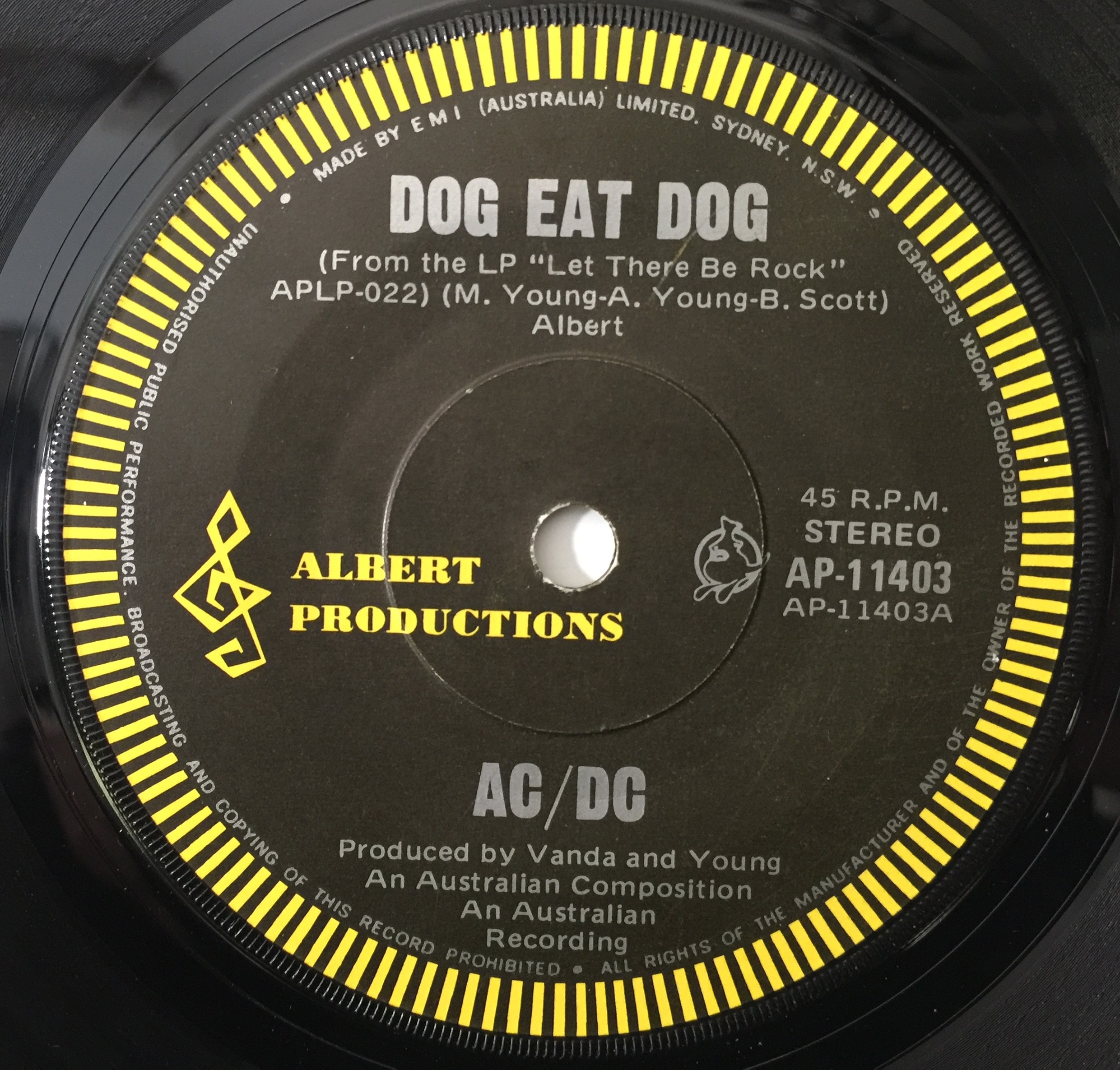 Lot 304 - AC/DC - DOG EAT DOG/ CARRY ME HOME 7