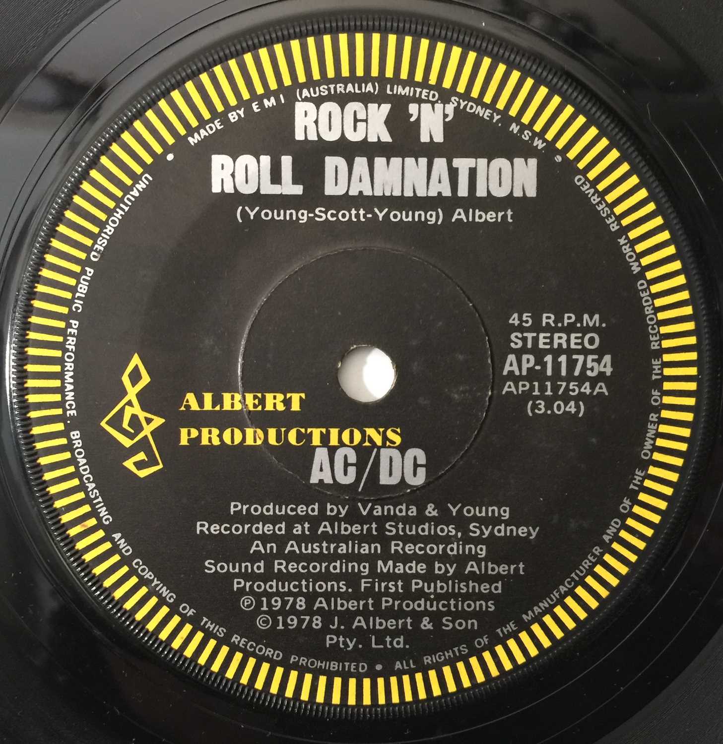 Lot 308 AC/DC ROCK N ROLL DAMNATION/ COLD HEARTED