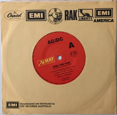 Lot 309 - AC/DC - SINK THE PINK/ BACK IN BUSINESS 7" (AUSTRALIAN - AP-1590)