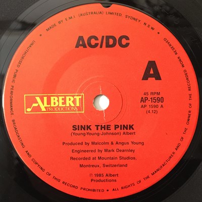 Lot 309 - AC/DC - SINK THE PINK/ BACK IN BUSINESS 7" (AUSTRALIAN - AP-1590)