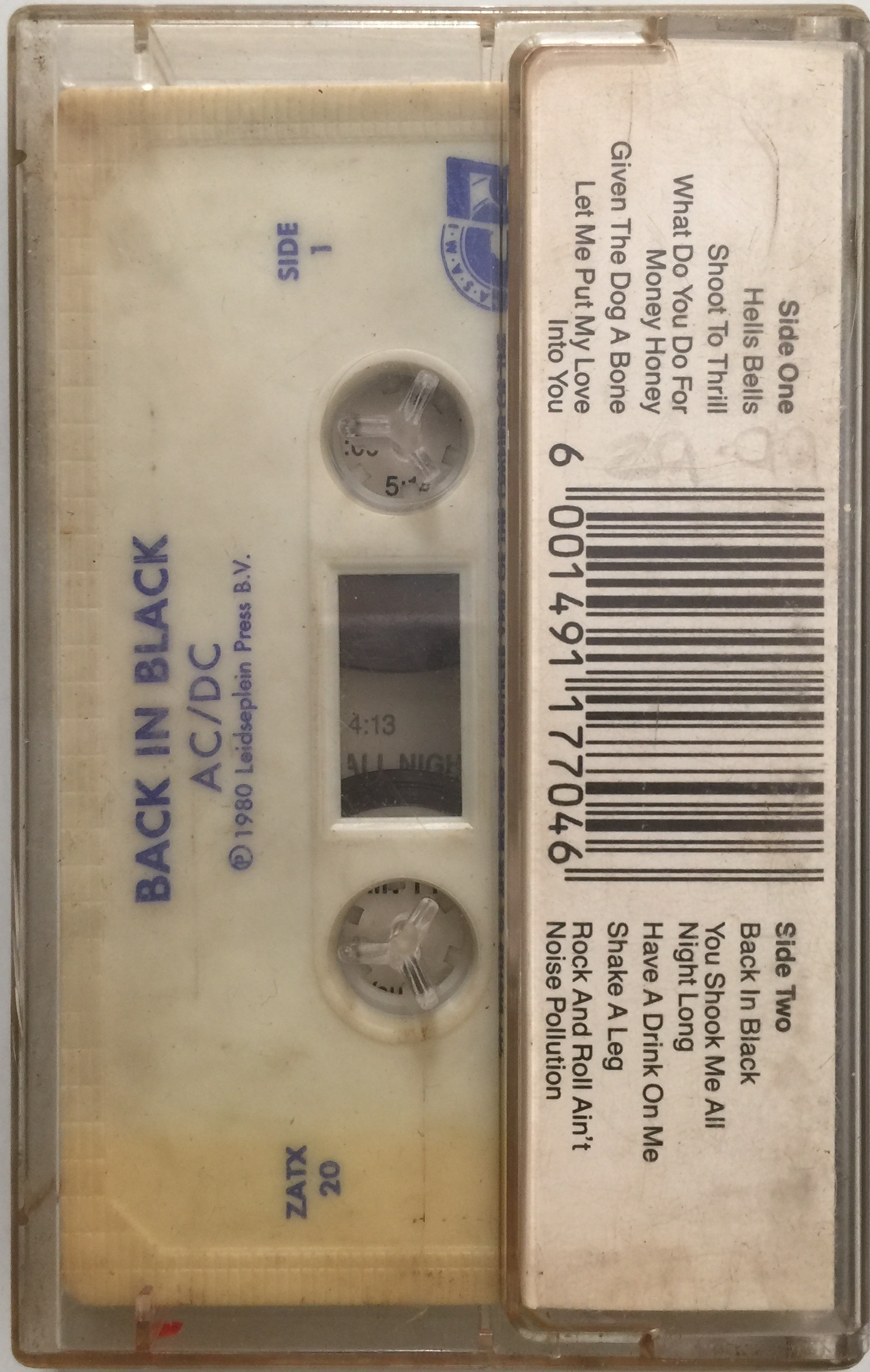 Lot 319 - AC/DC - BACK IN BLACK CASSETTE (ZIMBABWE