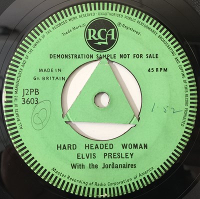 Lot 103 - ELVIS PRESLEY - HARD HEADED WOMAN S/SIDED 7" DEMO (RCA J2PB 3603)