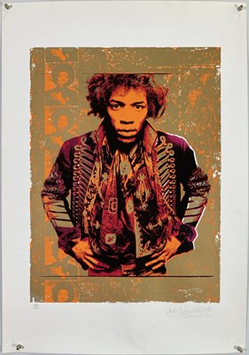 Lot 391 - JIMI HENDRIX - A SIGNED, LIMITED EDITION GERED MANKOWITZ PRINT.