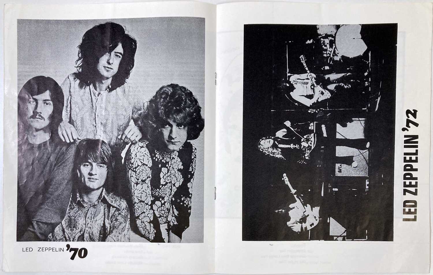 Led Zeppelin Programme Lot 424 - LED ZEPPELIN - 1972 PROGRAMME.