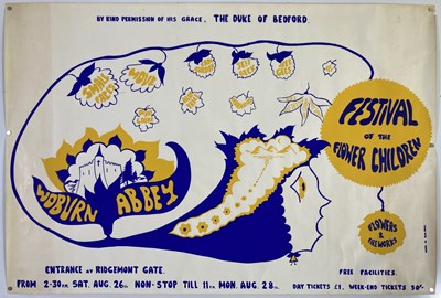 Lot 297 - WOBURN ABBEY - FESTIVAL OF THE FLOWER CHILDREN ORIGINAL POSTER - SMALL FACES AND KINKS ETC.