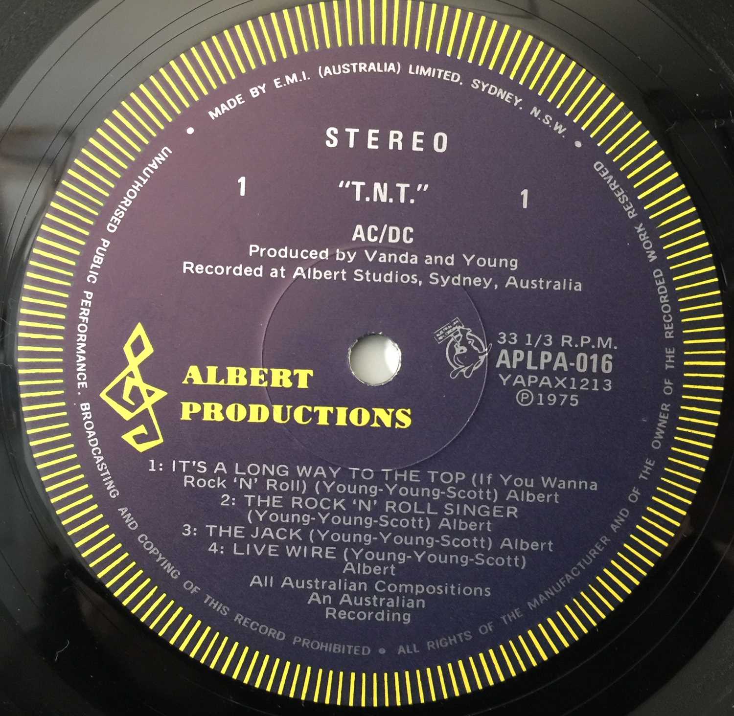Lot 368 - AC/DC - TNT LP (AUSTRALIAN 1ST PRESS - APLPA-