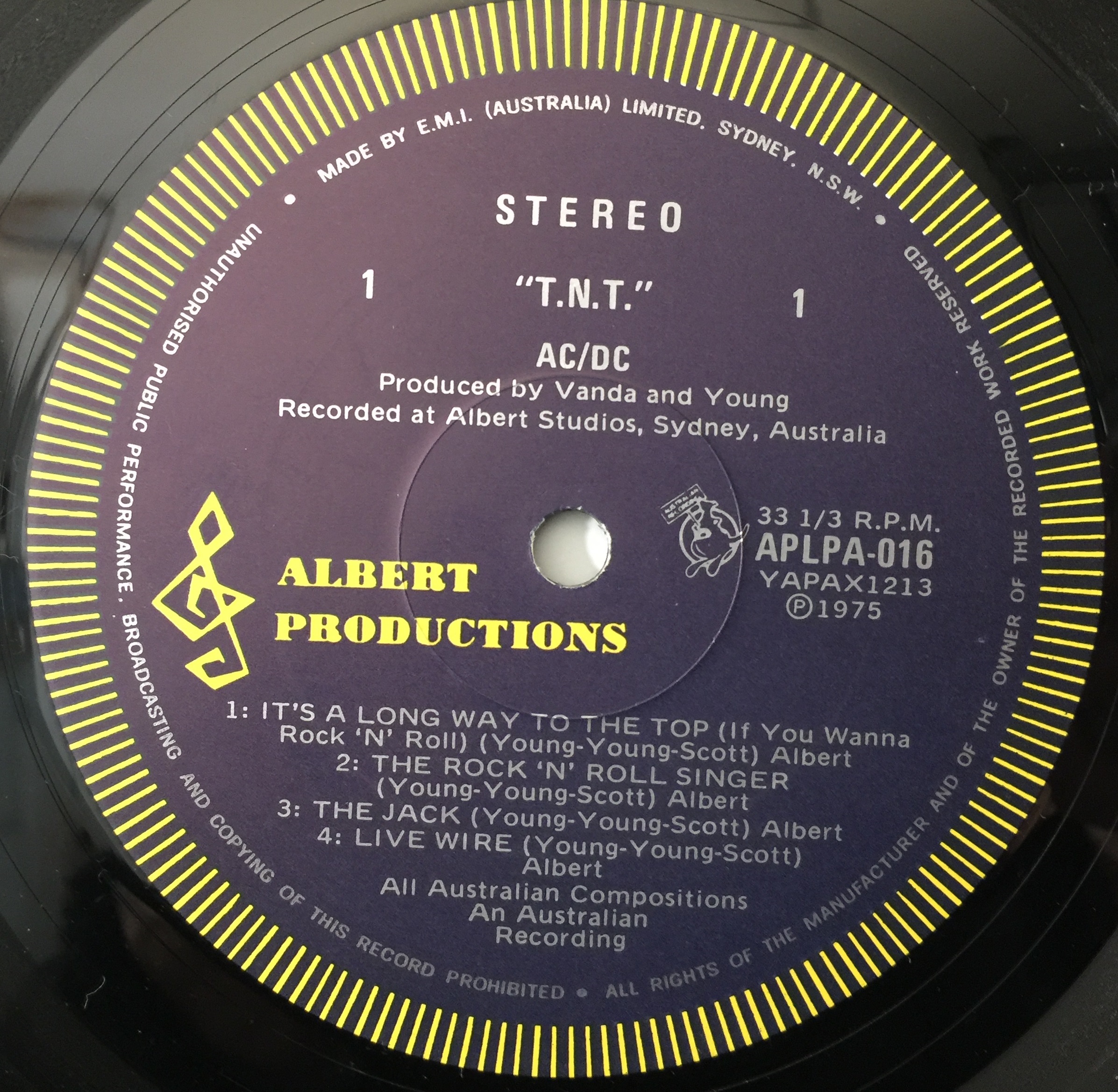 Lot 368 - AC/DC - TNT LP (AUSTRALIAN 1ST PRESS - APLPA-