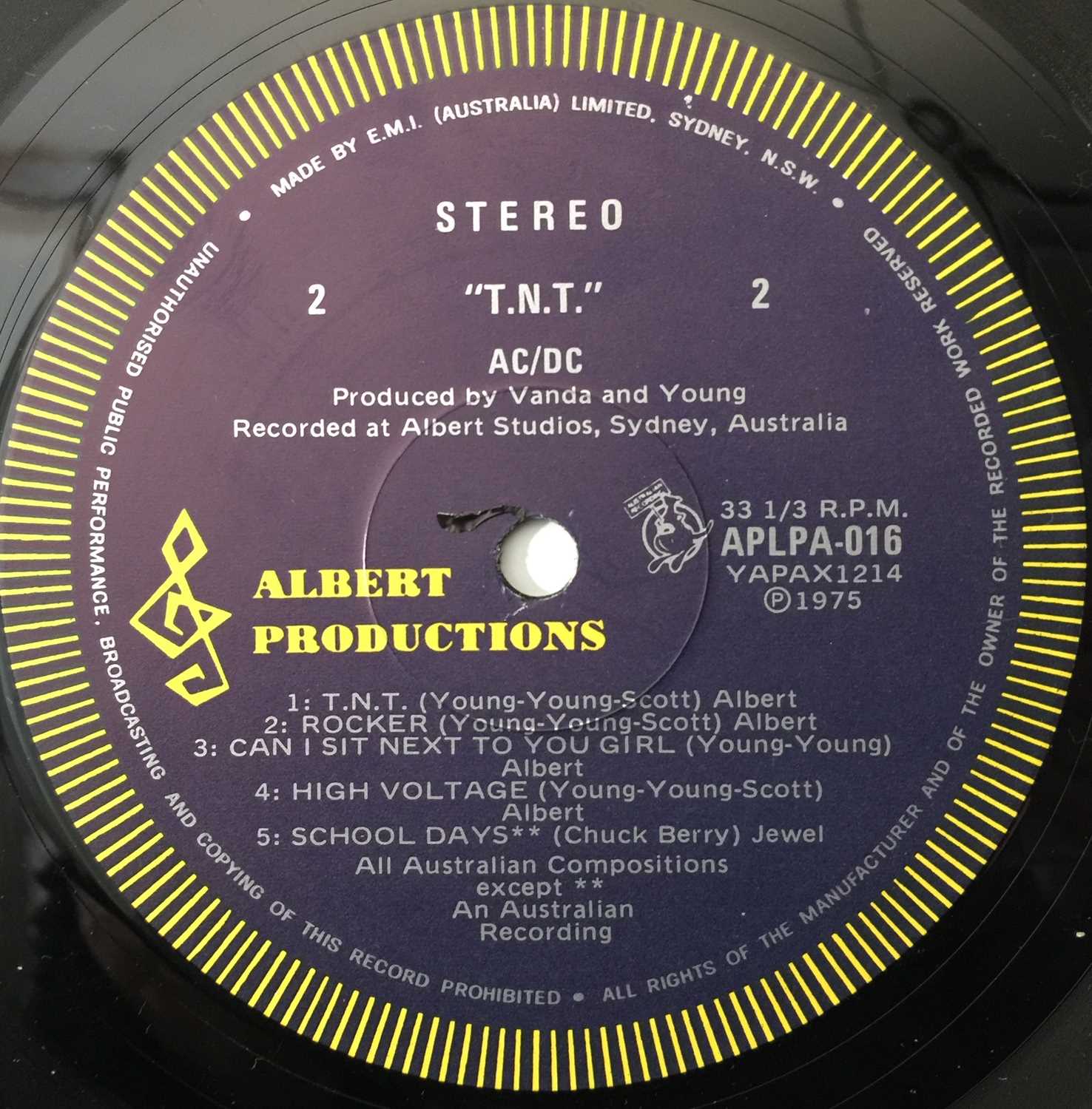Lot 368 - AC/DC - TNT LP (AUSTRALIAN 1ST PRESS - APLPA-