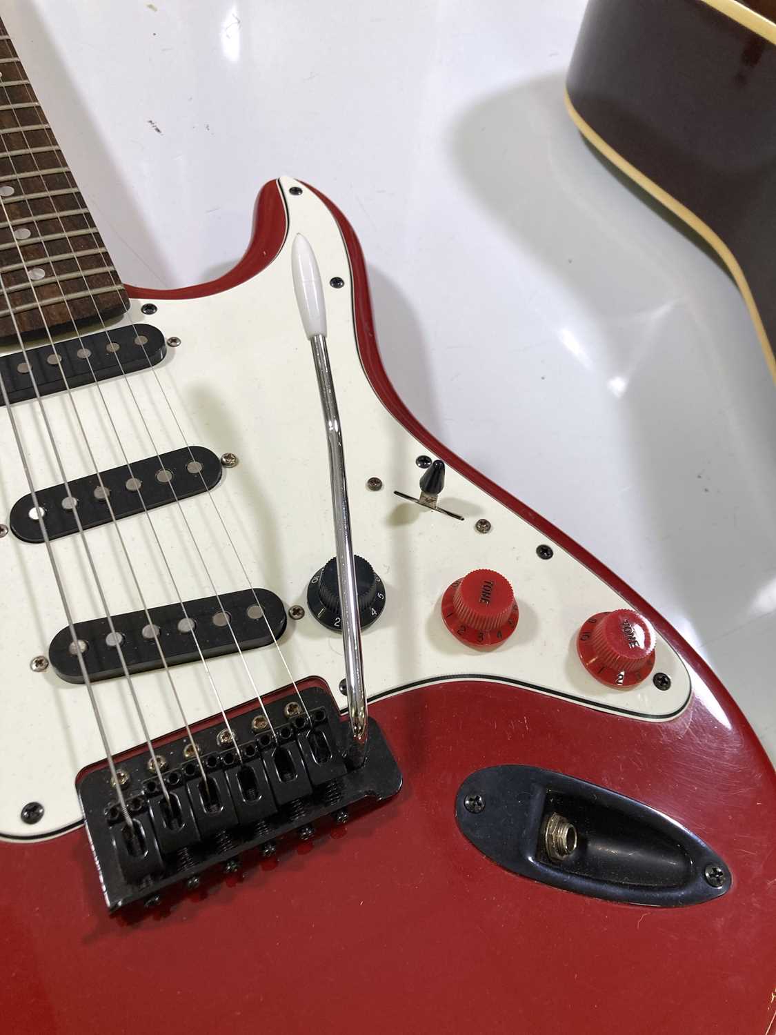 Lot 38 KAY ELFOLK ACOUSTIC & SX ELECTRIC GUITAR.