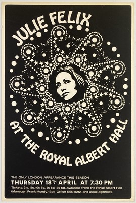 Lot 313 - JULIE FELIX - A 1968 ROYAL ALBERT HALL POSTER.