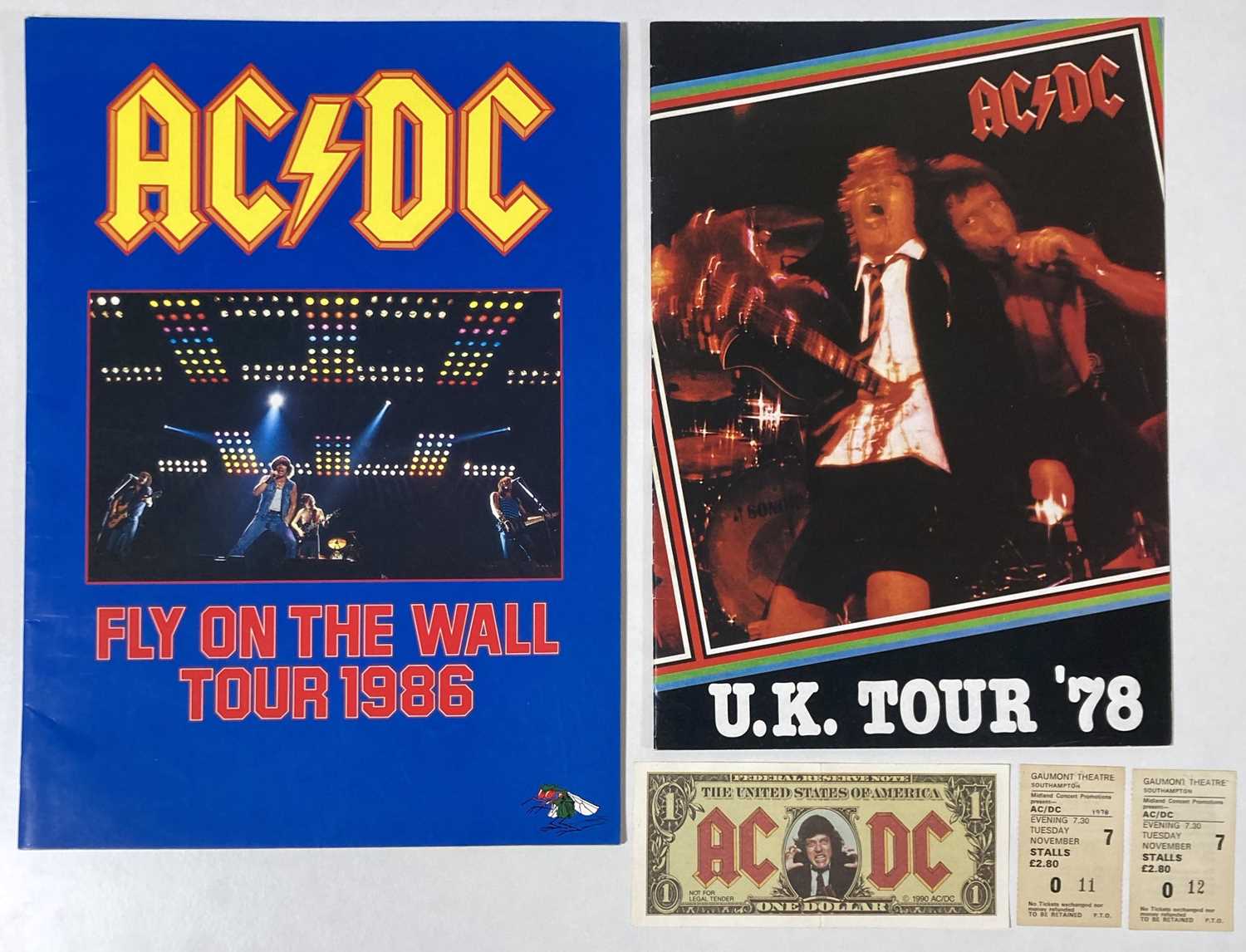 Lot 114 AC DC PROGRAMMES AND TICKETS  lot-114-ac-dc-programmes-and-tickets