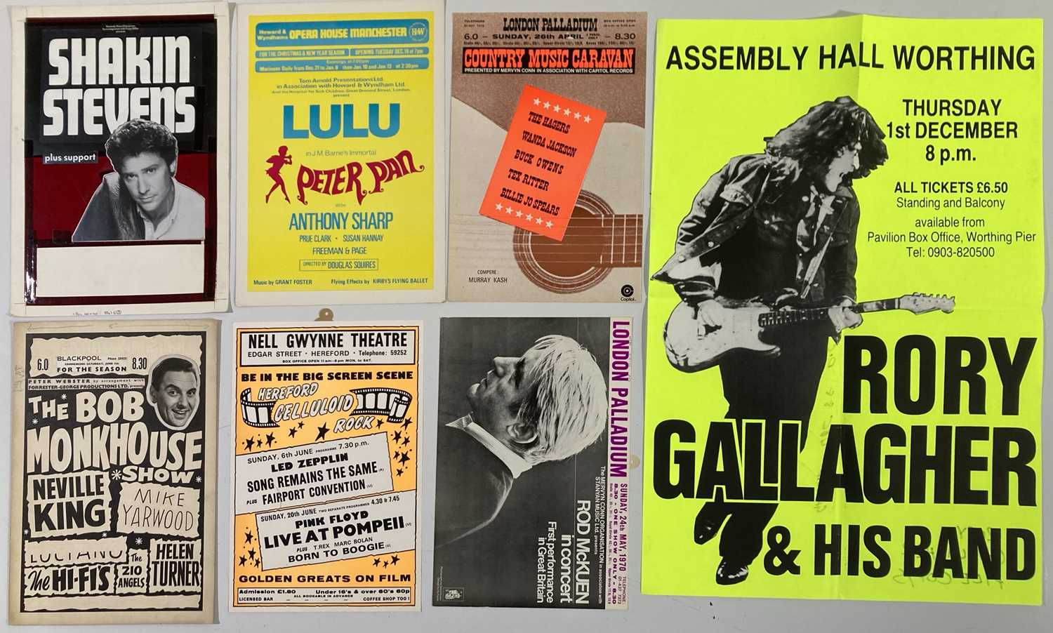 Lot 236 - POSTERS INC RORY GALLAGHER / LED ZEPPELIN AND PINK FLOYD FILMS.