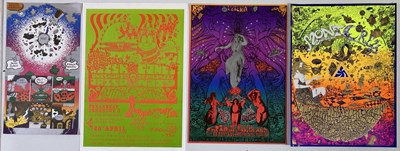 Lot 241 - PSYCHEDELIC POSTERS REPRINTS INC REIMAGINING POSTERS BY MENTZEL / THE WHO FILLMORE AND OTHERS.