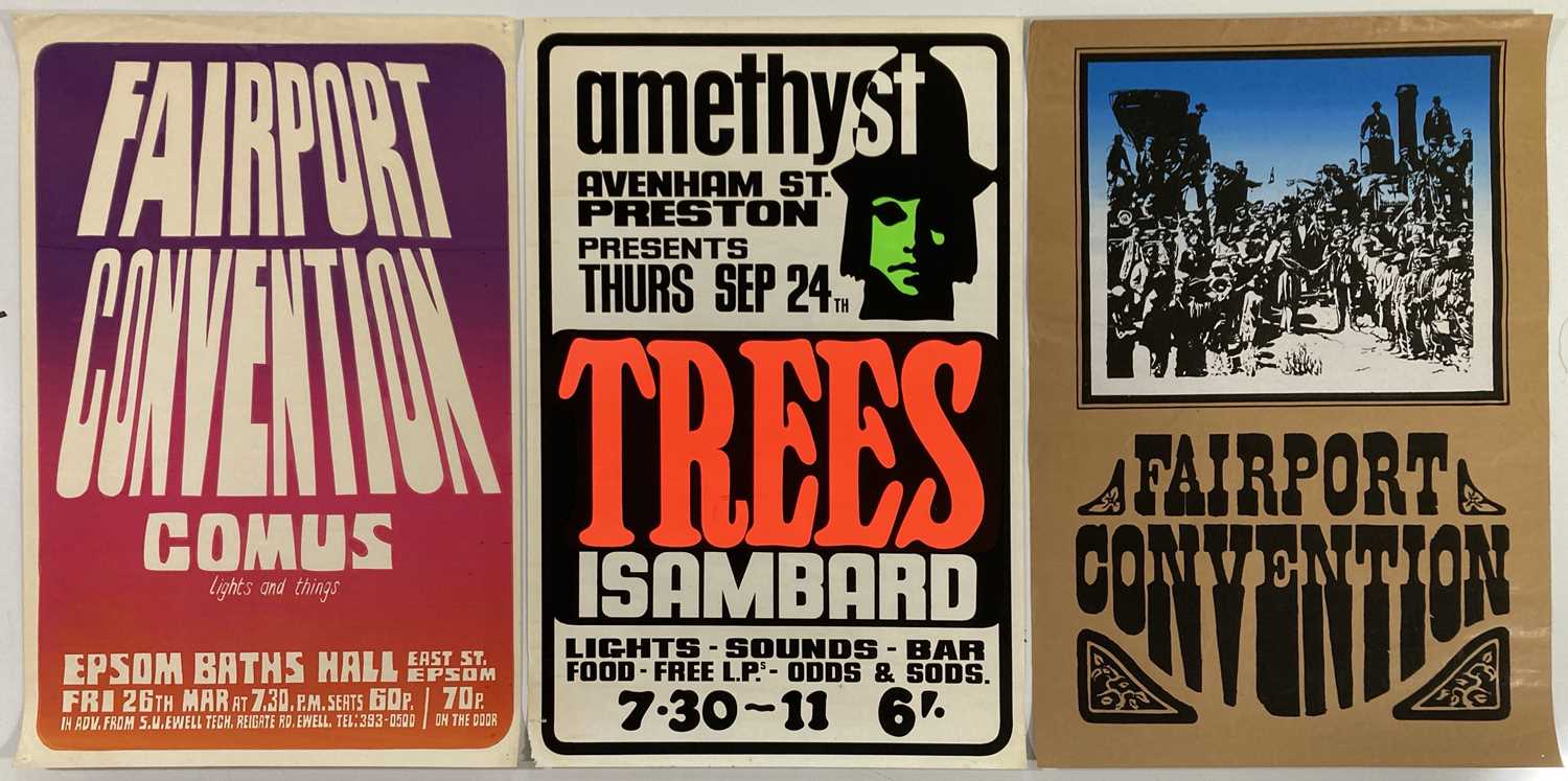 Lot 244 - FAIRPORT CONVENTION / TREES / COMUS POSTERS.