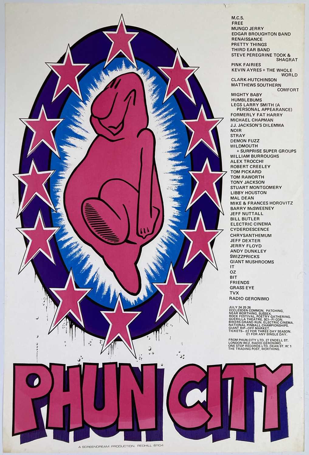 Lot 319 - PHUN CITY ORIGINAL 1970 POSTER.