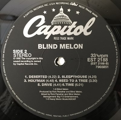 Lot 78 - BLIND MELON - BLIND MELON LP (ORIGINAL UK COPY - CAPITOL EST 2188)