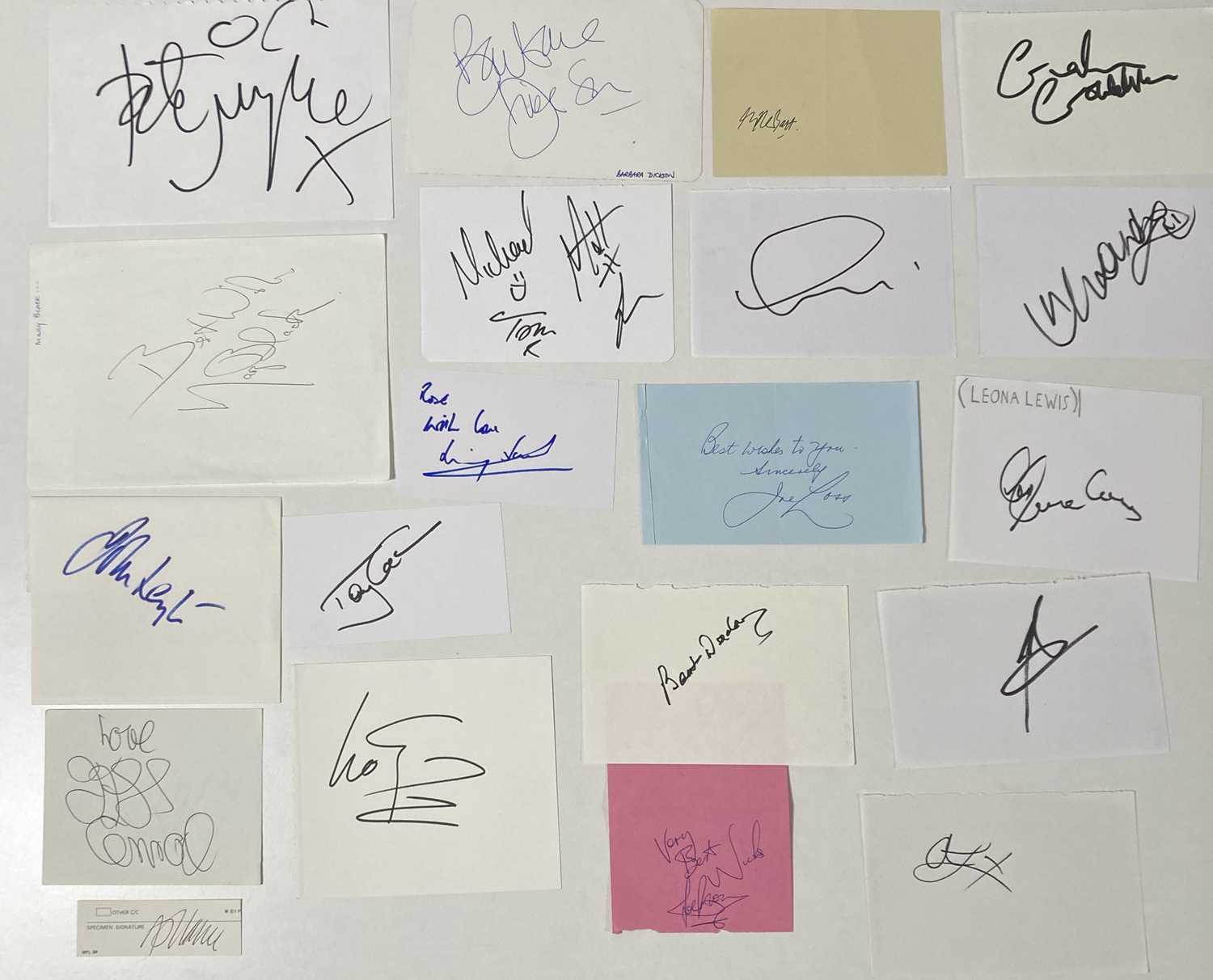 Lot 313 - MUSIC STARS - AUTOGRAPHED PAGES.