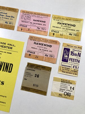 Lot 269 - HAWKWIND - 1970S TICKETS / HANDBILLS.