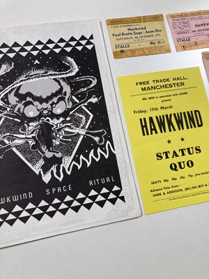 Lot 269 - HAWKWIND - 1970S TICKETS / HANDBILLS.