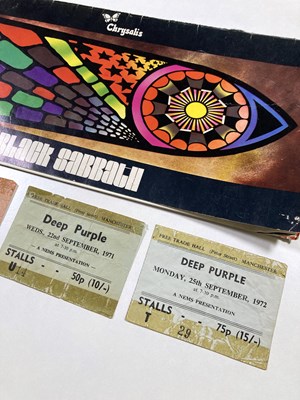 Lot 271 - BLACK SABBATH / DEEP PURPLE CONCERT TICKET AND PROGRAMMES.