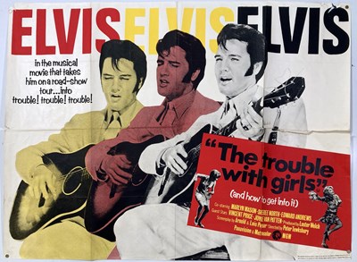 Lot 417 - ELVIS - THE TROUBLE WITH GIRLS ORIGINAL UK QUAD POSTER.