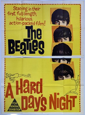 Lot 516 - THE BEATLES - A RARE AUSTRALIAN THREE SHEET POSTER FOR A HARD DAY'S NIGHT.