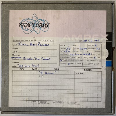 Lot 249 - DE LA SOUL - I KNOW MASTER COPY TAPE. A 24...