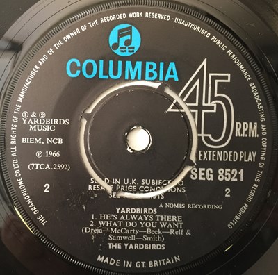 Lot 734 - THE YARDBIRDS - ROGER THE ENGINEER 7" EP (UK COLUMBIA - SEG 8521)