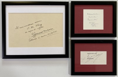 Lot 1920355 - CLASSICAL AUTOGRAPHS - TAVENER / GOOSENS / MALIPIERO.