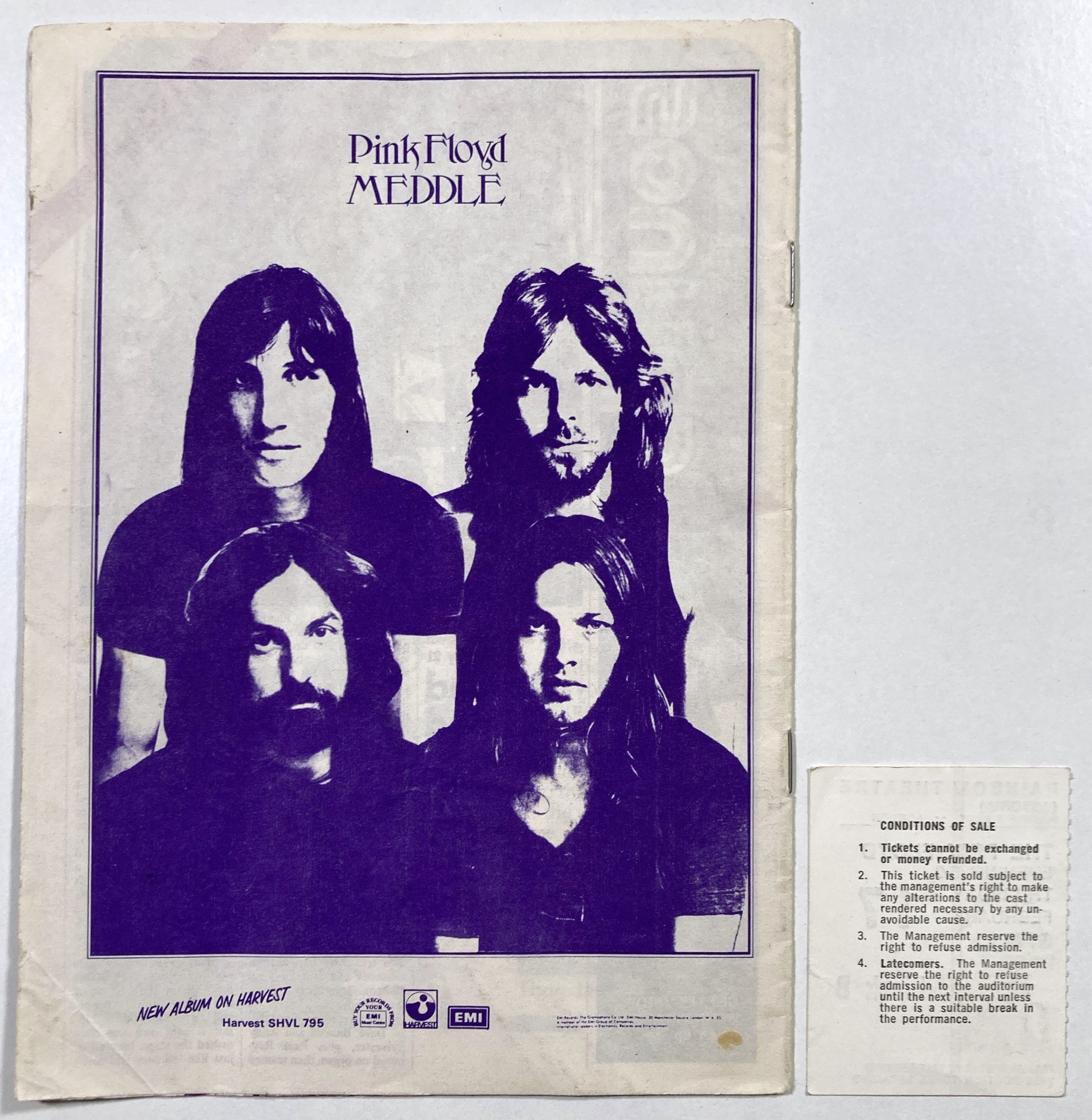 Lot 276 - PINK FLOYD - AN ORIGINAL PROGRAMME AND