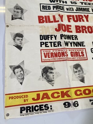 Lot 323 - 1960 - A 'ROCK 'N TRAD SHOW' POSTER - BILLY FURY / JOE BROWN AND OTHERS.