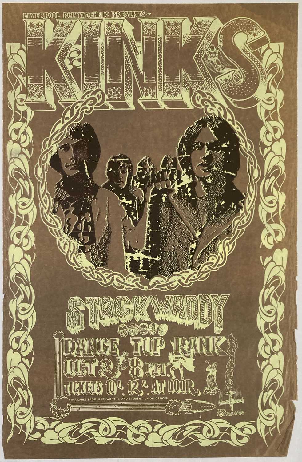 Lot 324 - THE KINKS - A RARE CONCERT POSTER FOR