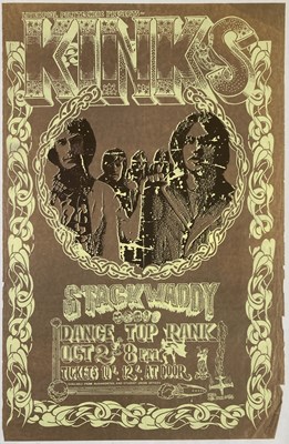 Lot 324 - THE KINKS - A RARE CONCERT POSTER FOR LIVERPOOL TOP RANK.