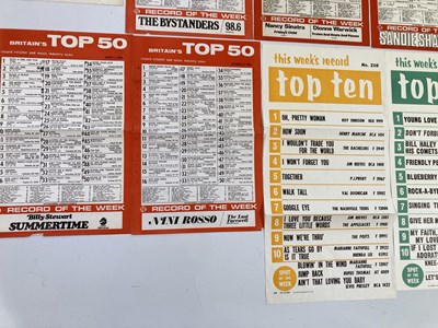 Lot 50 - 1960S MELODY MAKER / TOP 50 CHART SHEETS.