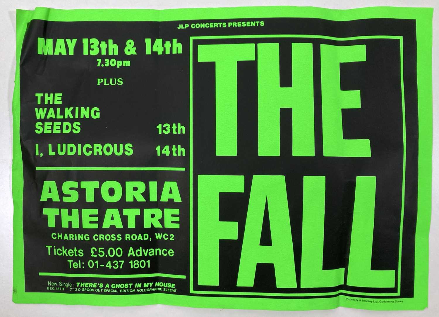 Lot 398 - MARK E. SMITH / THE FALL - AN ORIGINAL 1987 CONCERT POSTER.