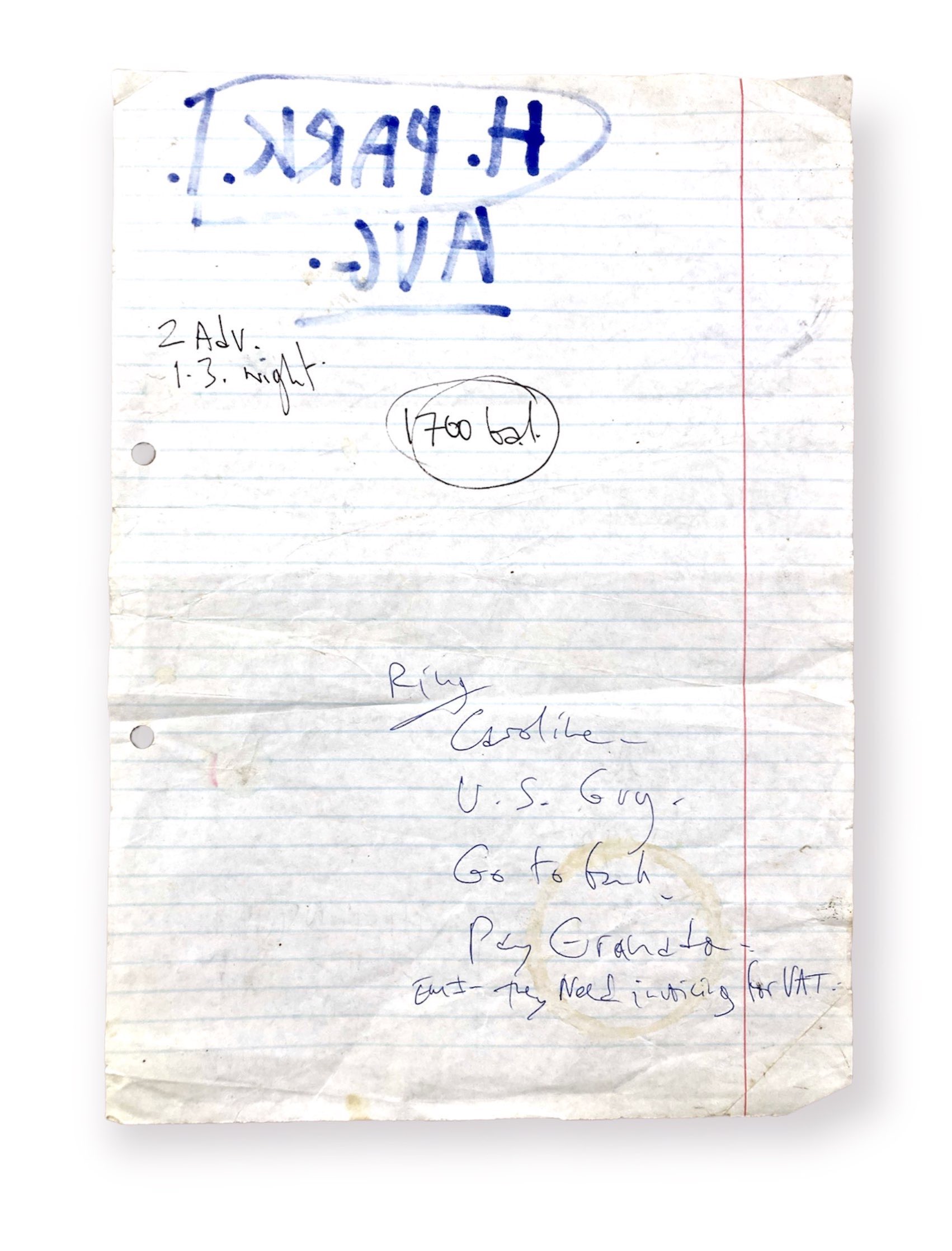Lot 402 - MARK E. SMITH / THE FALL - A HANDWRITTEN