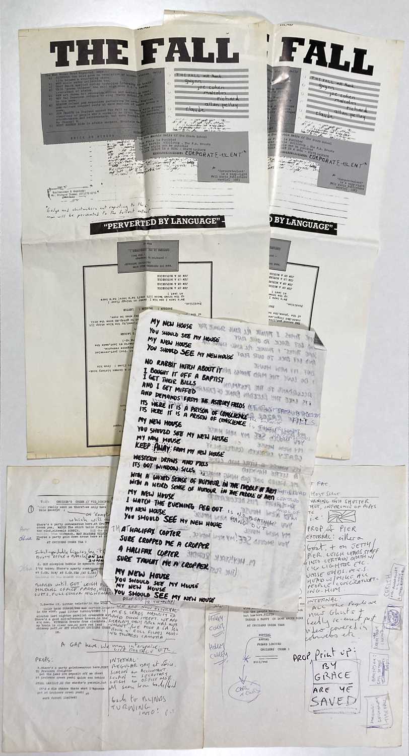 Lot 407 - MARK E. SMITH / THE FALL - PROOF ARTWORK / MARK E. SMITH'S NOTES ON CRUISER'S CREEK.