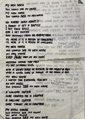 Lot 407 - MARK E. SMITH / THE FALL - PROOF ARTWORK / MARK E. SMITH'S NOTES ON CRUISER'S CREEK.